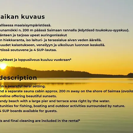 Upea Miljoeoe Saimaalla, Tilava Talo Ja Saunamoekki *